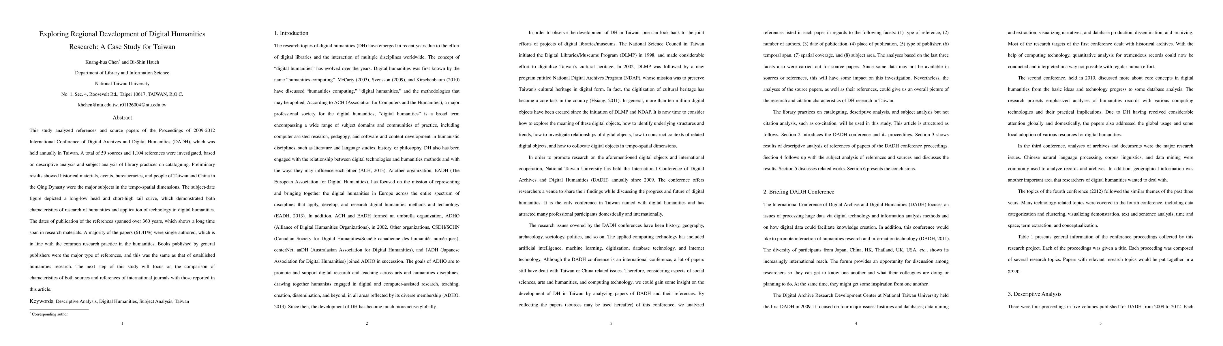 Thumbnail for Exploring Regional Development of Digital Humanities Research: A Case
  Study for Taiwan