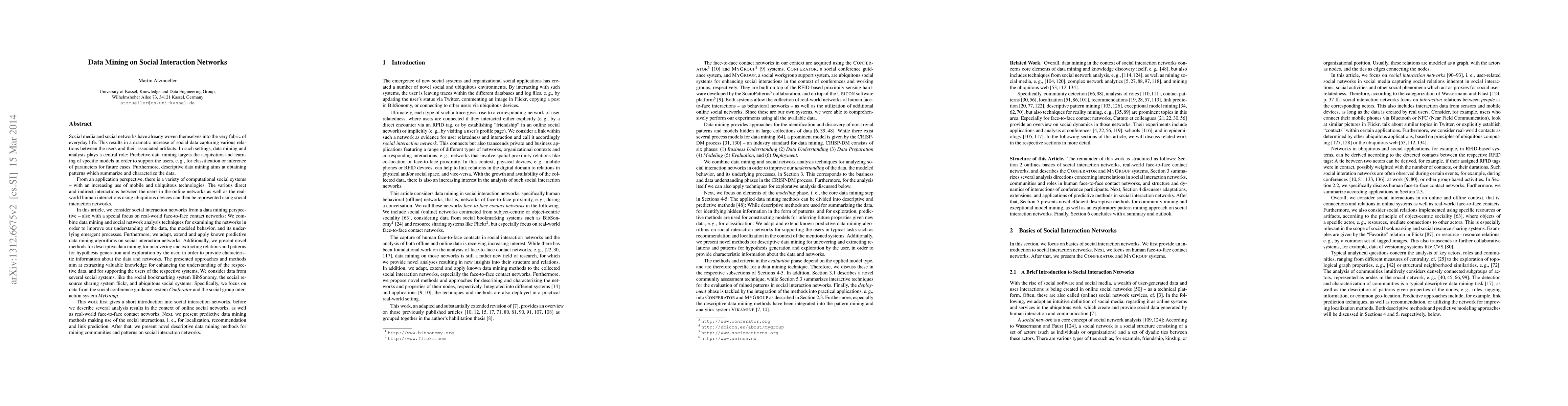 Thumbnail for Data Mining on Social Interaction Networks