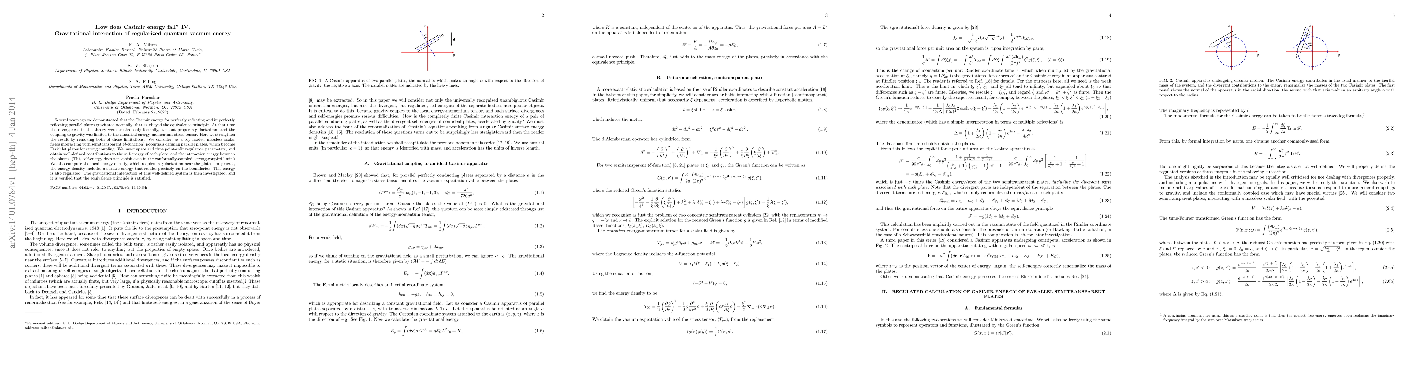 Thumbnail for How does Casimir energy fall? IV. Gravitational interaction of
  regularized quantum vacuum energy