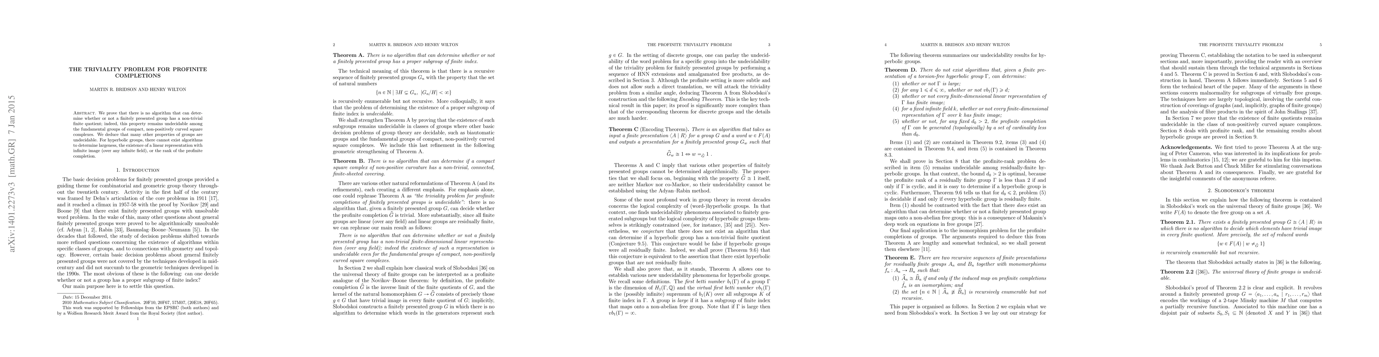 Thumbnail for The triviality problem for profinite completions