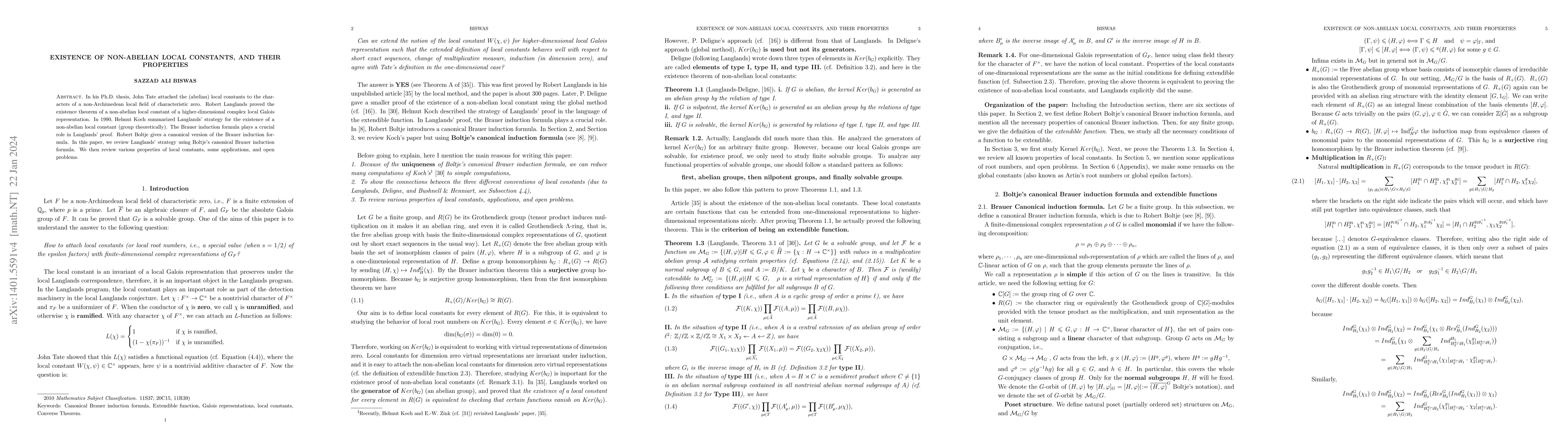 Thumbnail for Existence of non-abelian local constants, and their properties