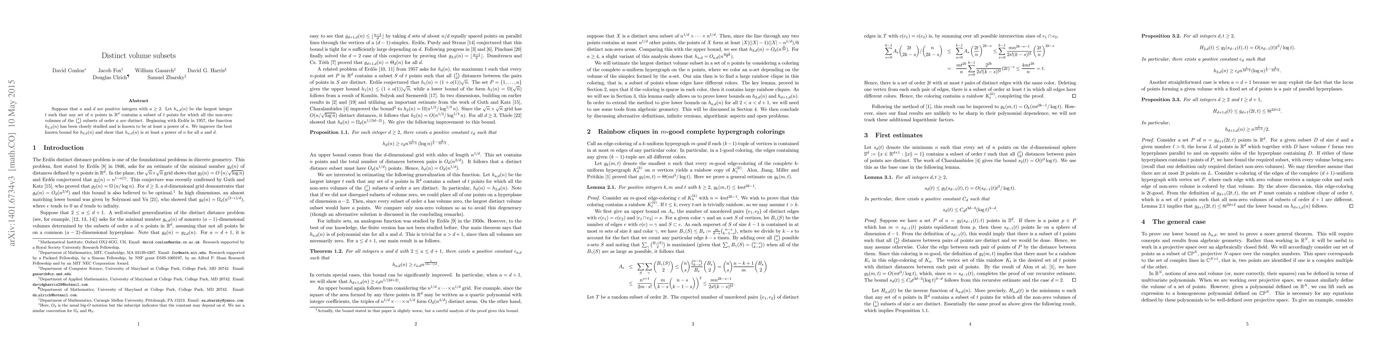 Thumbnail for Distinct volume subsets