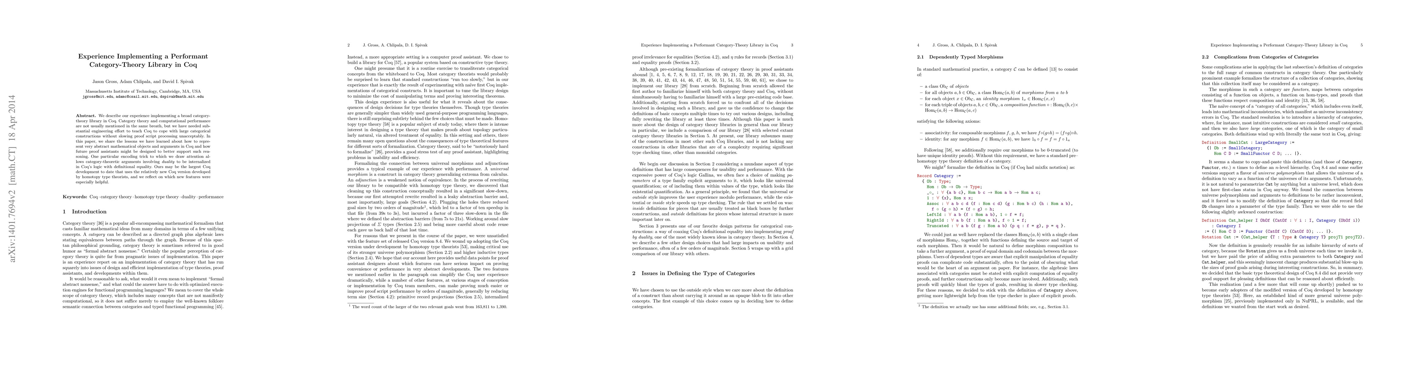 Thumbnail for Experience Implementing a Performant Category-Theory Library in Coq