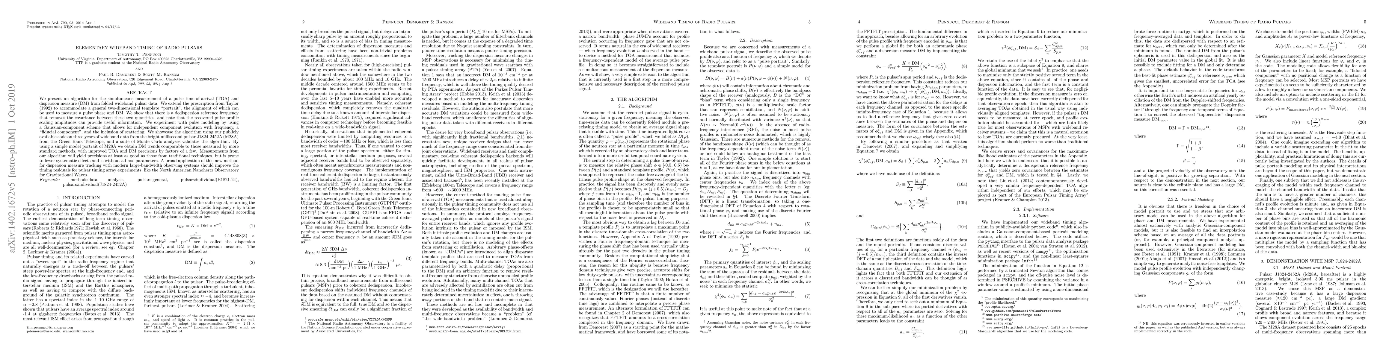 Thumbnail for Elementary Wideband Timing of Radio Pulsars