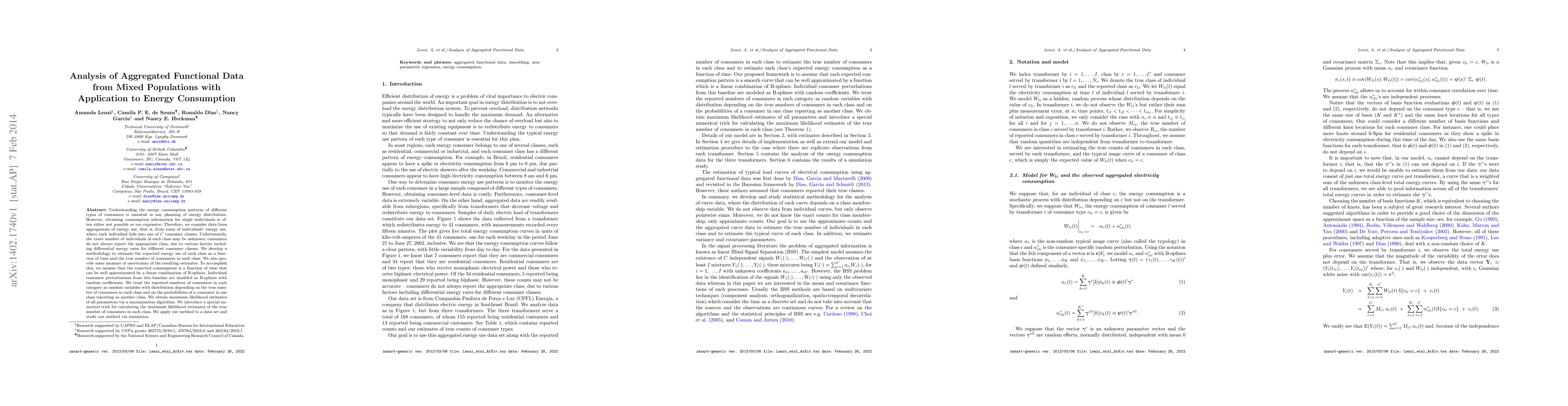 Thumbnail for Analysis of Aggregated Functional Data from Mixed Populations with
  Application to Energy Consumption