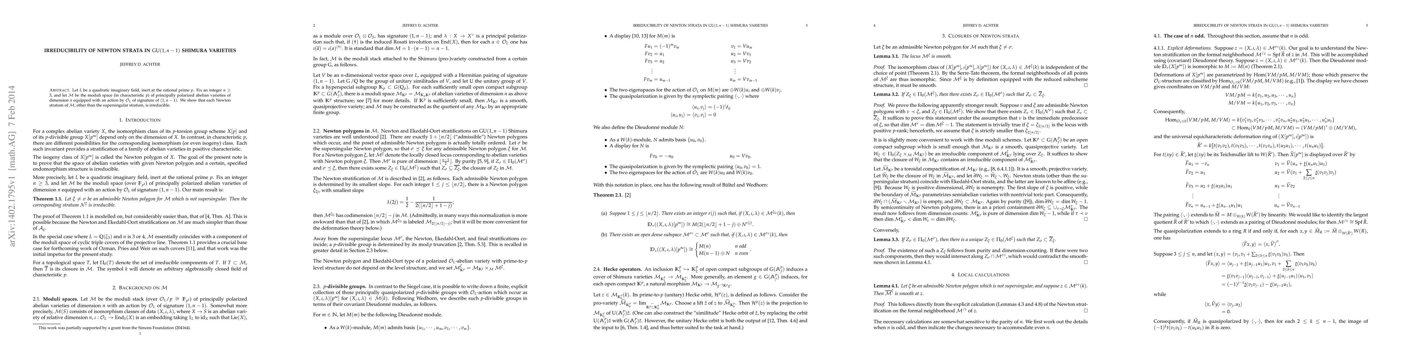 Thumbnail for Irreducibility of Newton strata in GU(1,n-1) Shimura varieties