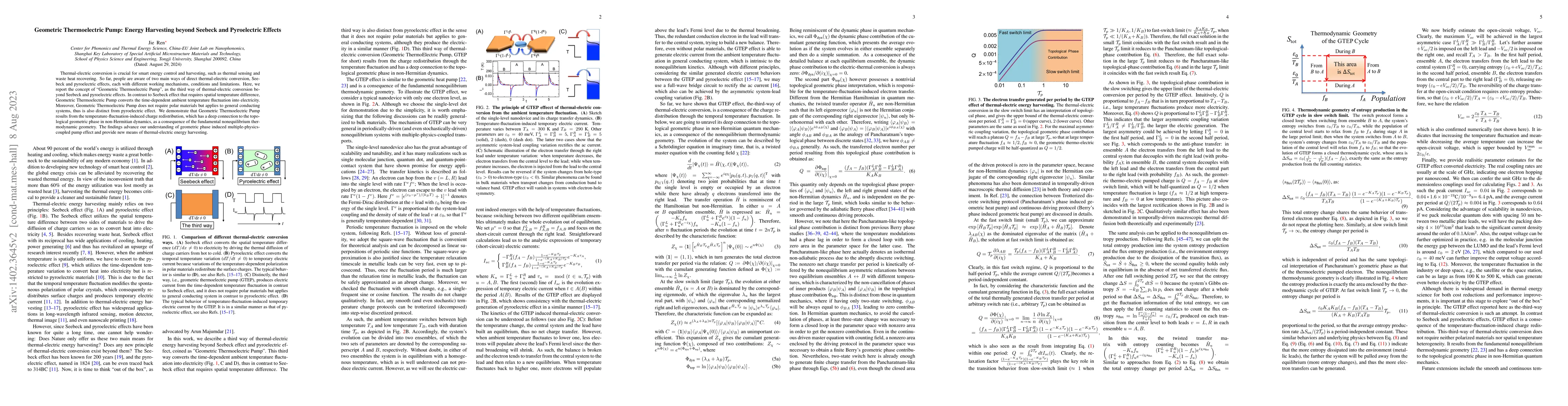 Thumbnail for Geometric Thermoelectric Pump: Energy Harvesting beyond Seebeck and
  Pyroelectric Effects