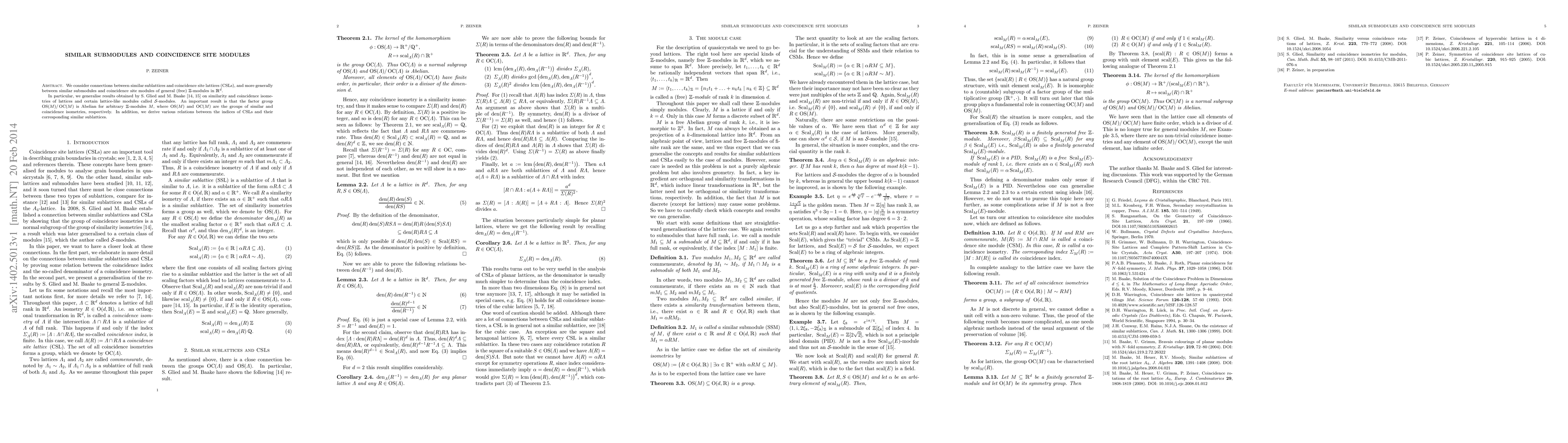 Thumbnail for Similar submodules and coincidence site modules