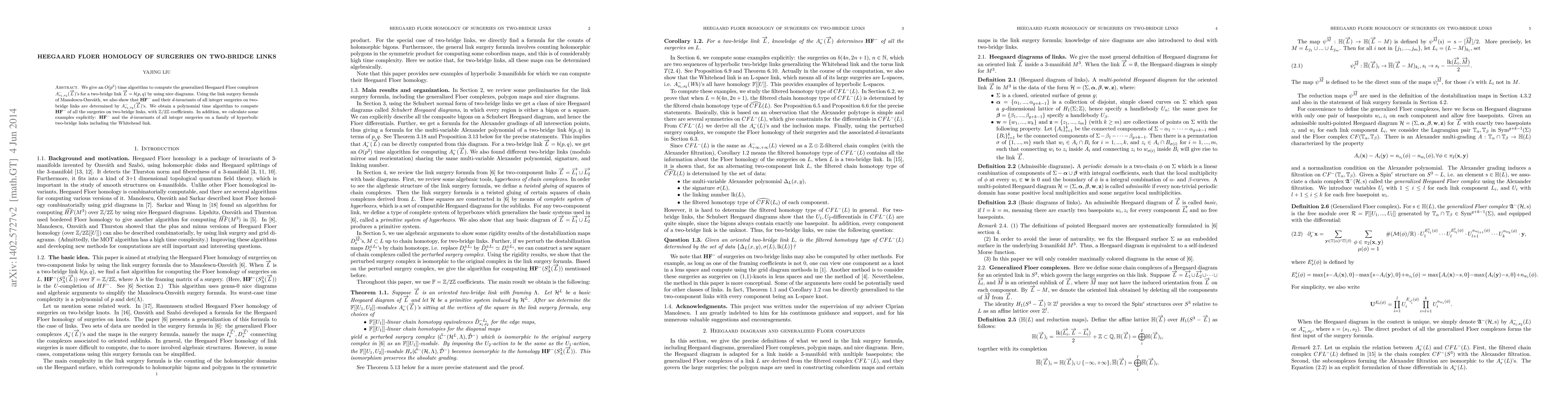 Thumbnail for Heegaard Floer homology of surgeries on two-bridge links