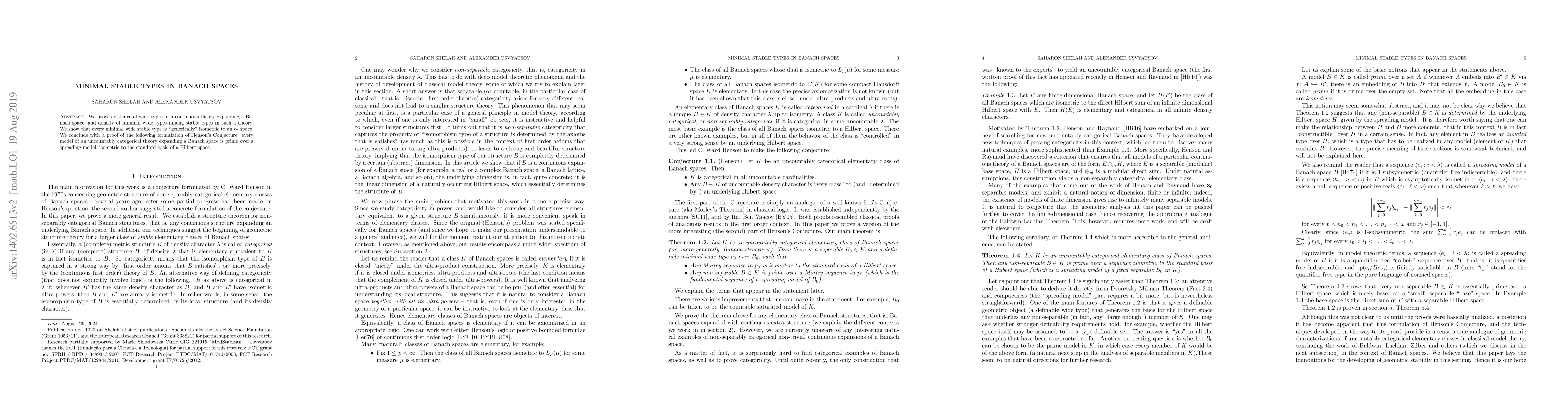 Thumbnail for Minimal types in stable Banach spaces