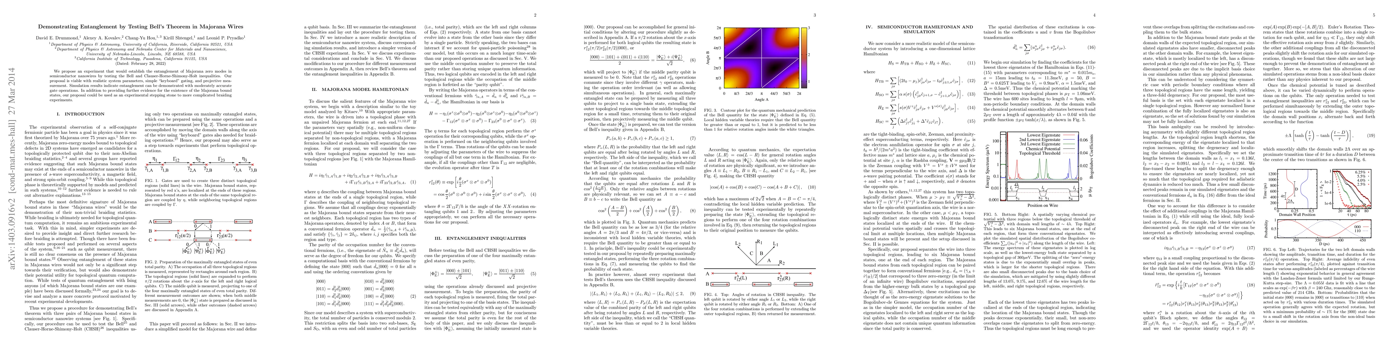 Thumbnail for Demonstrating Entanglement by Testing Bell's Theorem in Majorana Wires