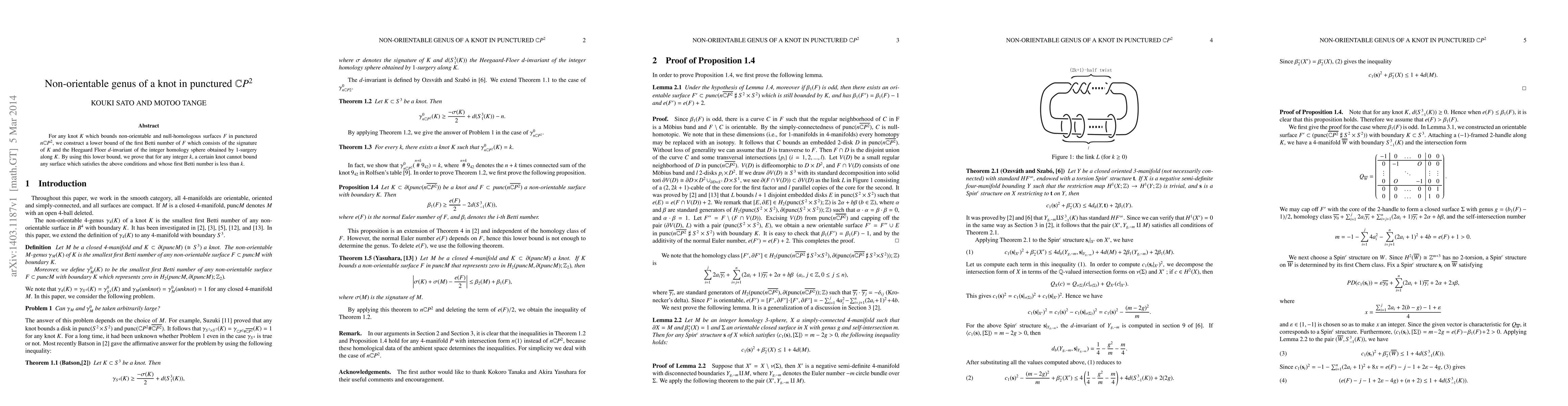 Thumbnail for Non-orientable genus of a knot in punctured $\mathbb{C}P ^2$