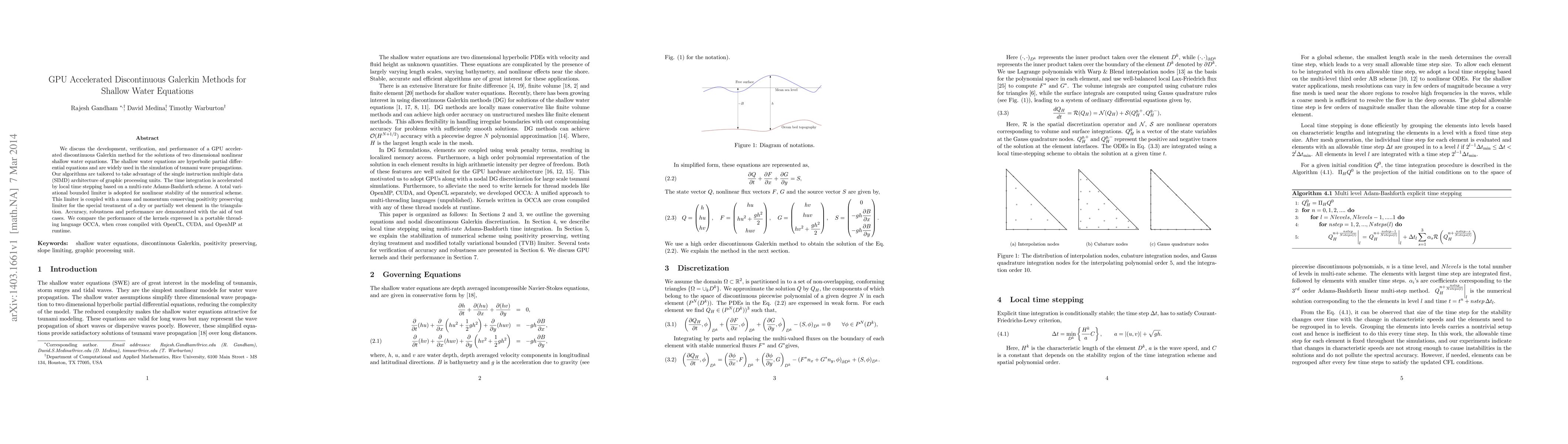 Thumbnail for GPU Accelerated Discontinuous Galerkin Methods for Shallow Water
  Equations