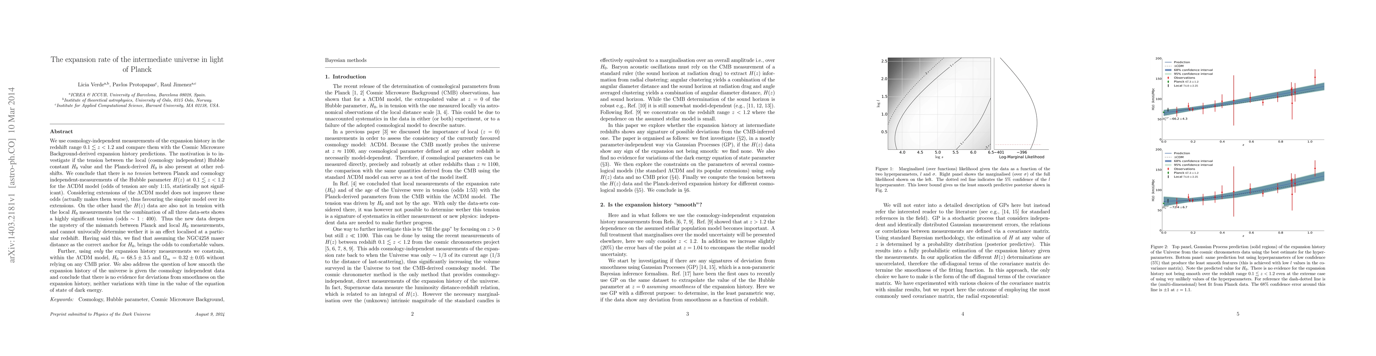 Thumbnail for The expansion rate of the intermediate Universe in light of Planck