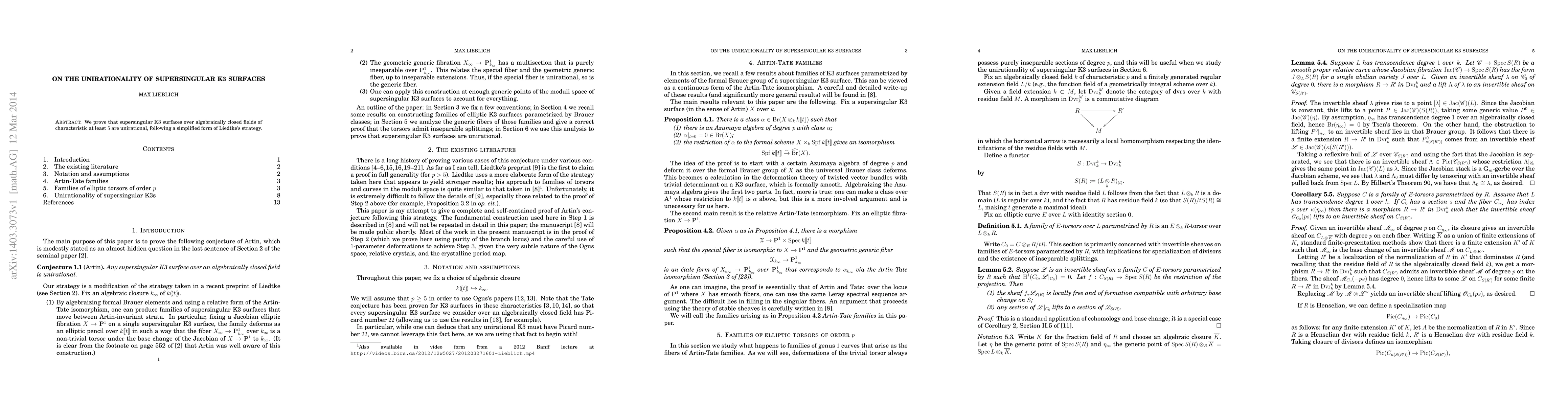 Thumbnail for On the unirationality of supersingular K3 surfaces