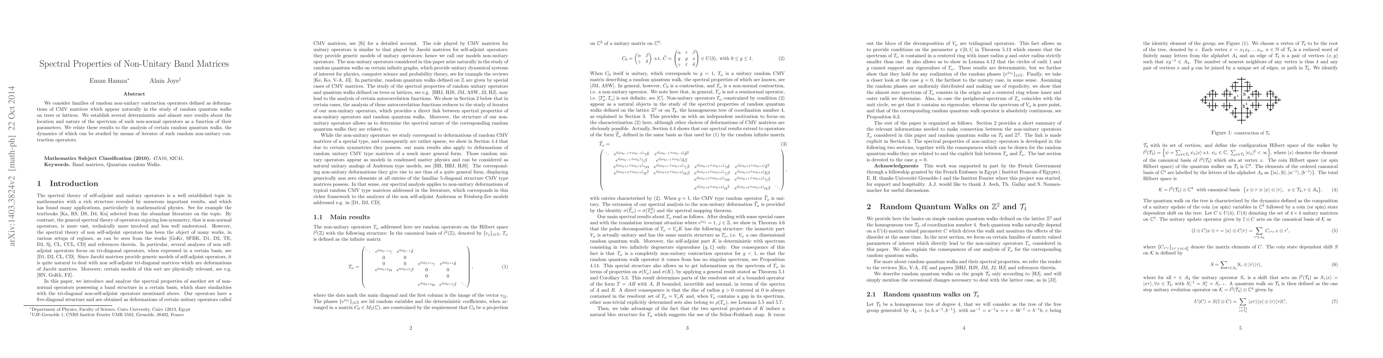 Thumbnail for Spectral Properties of Non-Unitary Band Matrices