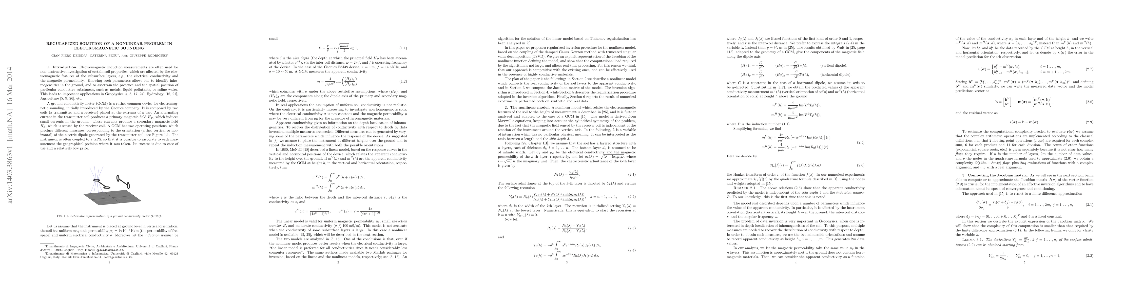 Thumbnail for Regularized solution of a nonlinear problem in electromagnetic sounding