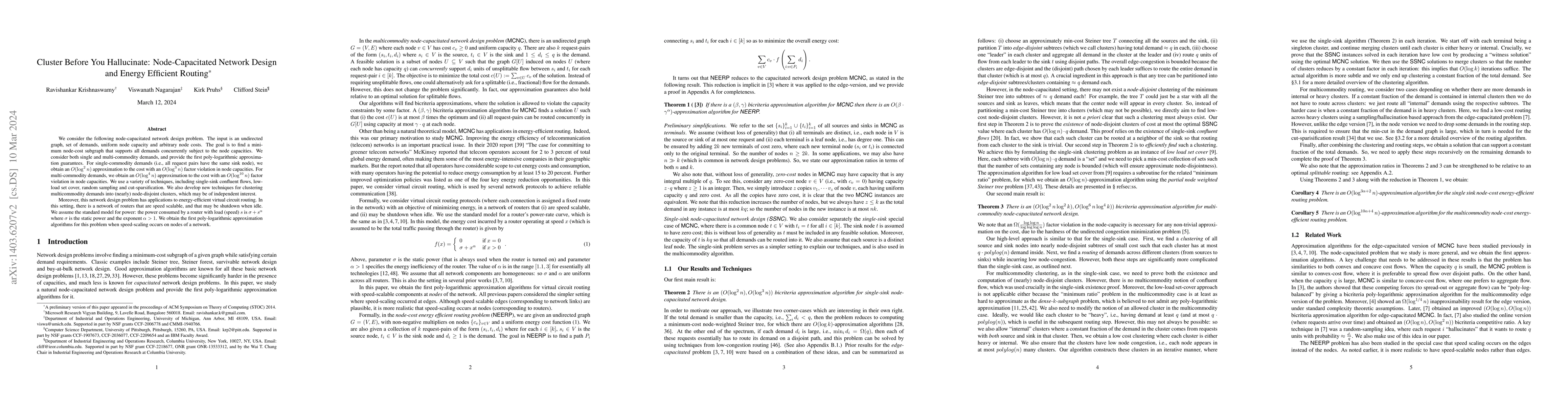 Thumbnail for Cluster Before You Hallucinate: Approximating Node-Capacitated Network
  Design and Energy Efficient Routing