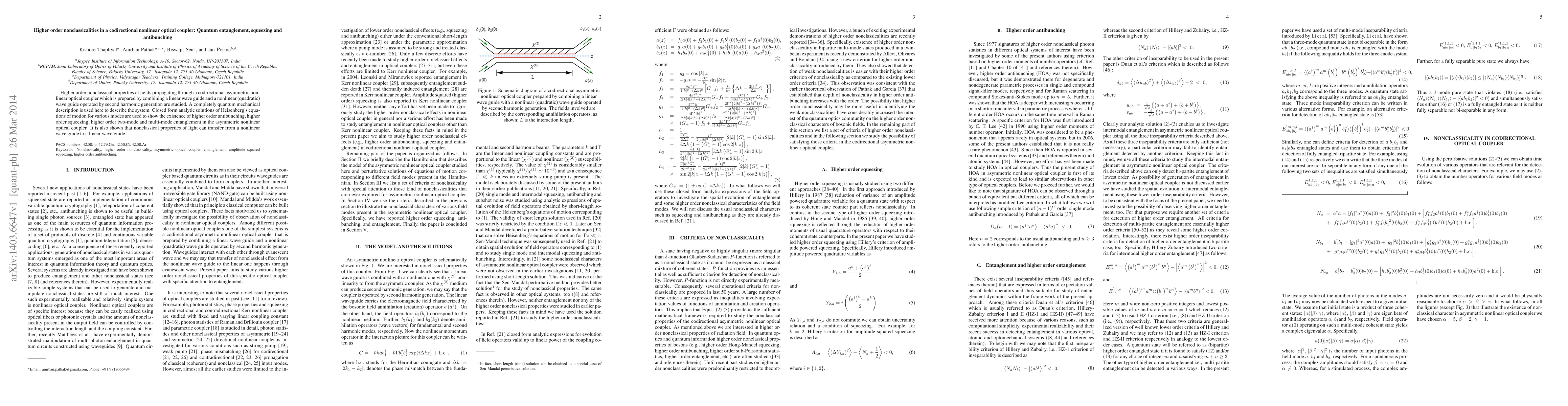 Thumbnail for Higher order nonclassicalities in a codirectional nonlinear optical
  coupler: Quantum entanglement, squeezing and antibunching
