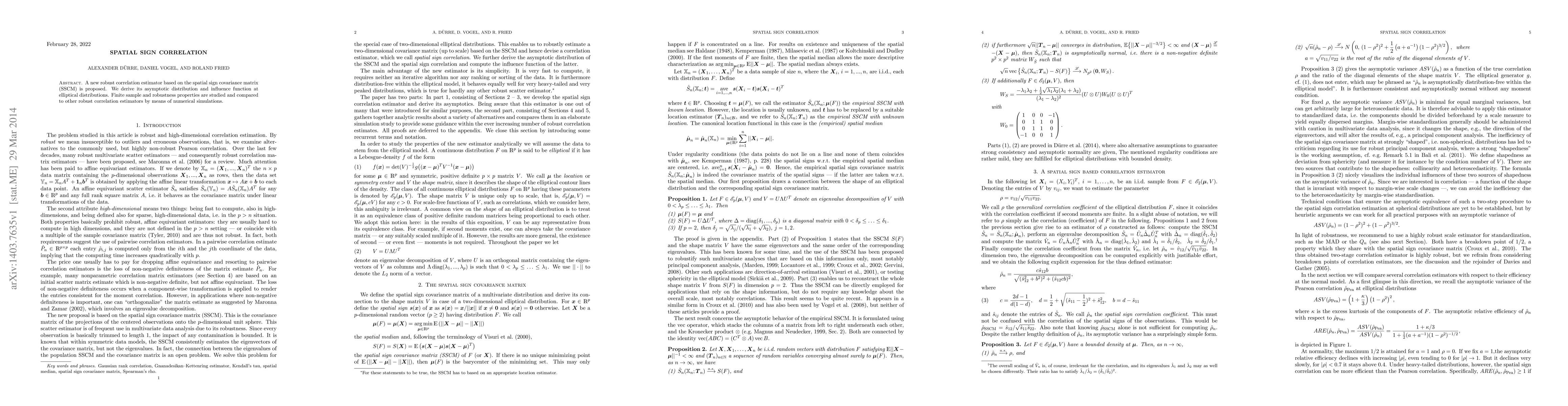 Thumbnail for Spatial Sign Correlation