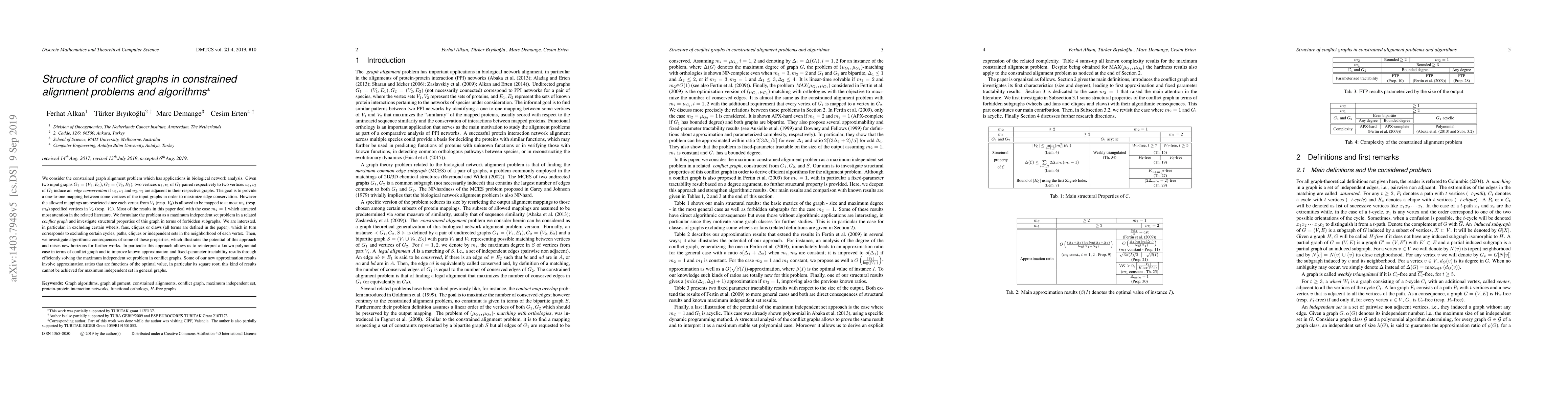 Thumbnail for Structure of conflict graphs in constraint alignment problems and
  algorithms