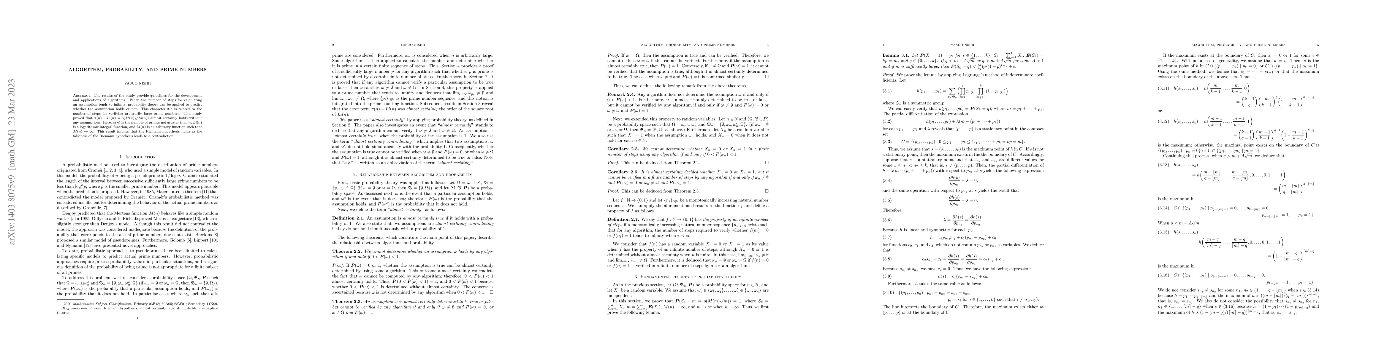 Thumbnail for Algorithm, probability, and prime numbers