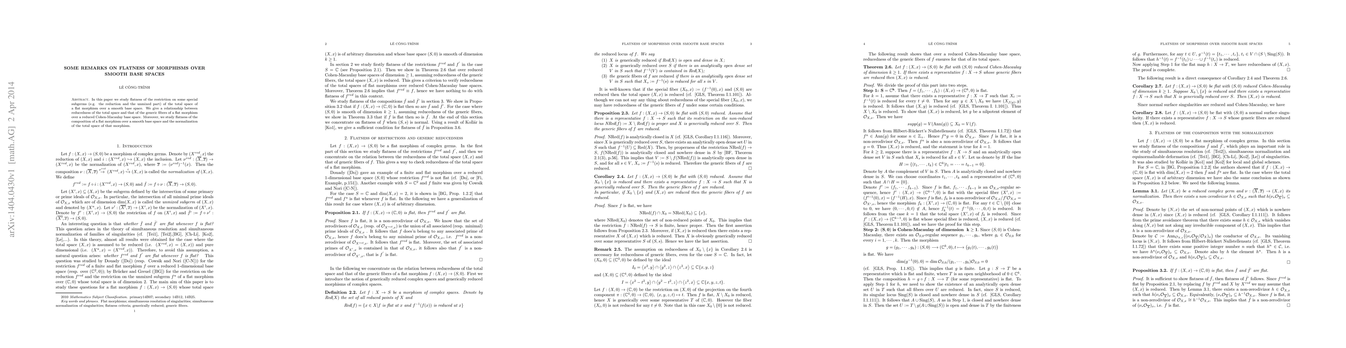 Thumbnail for Some remarks on flatness of morphisms over smooth base spaces