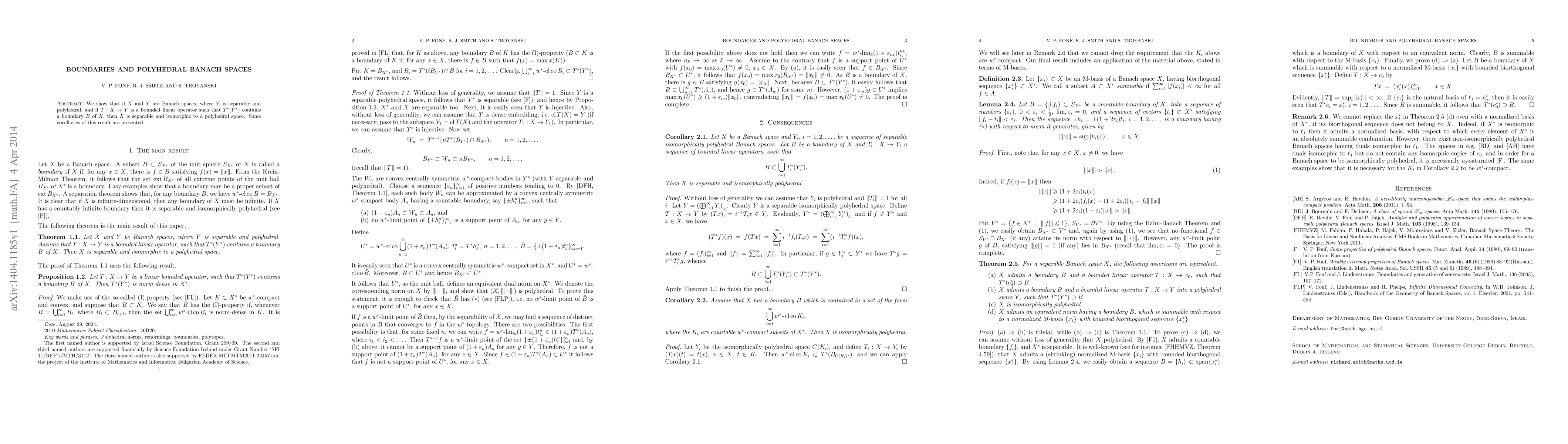 Thumbnail for Boundaries and polyhedral Banach spaces