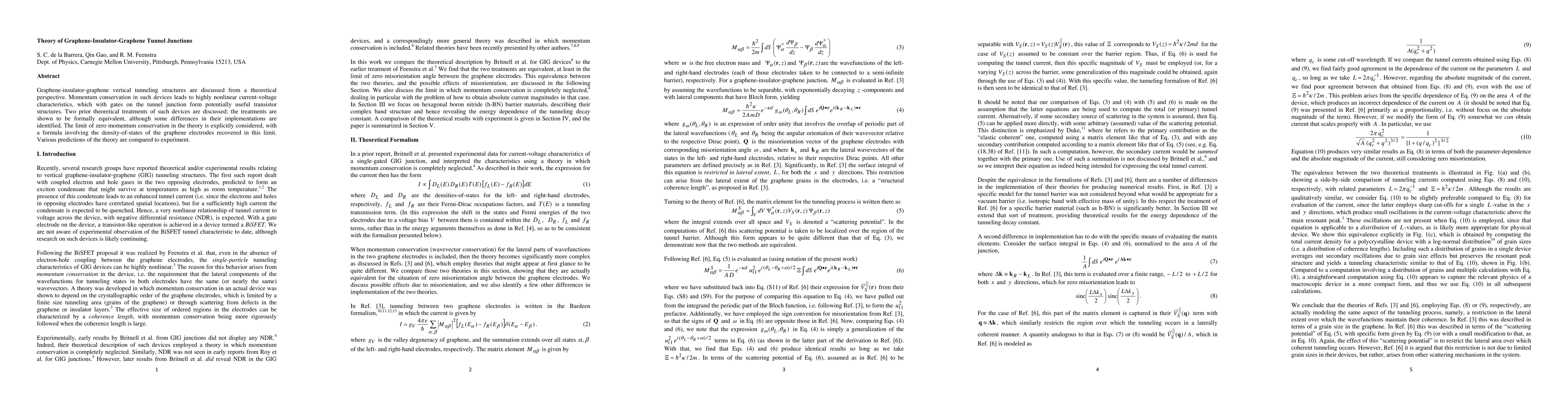 Thumbnail for Theory of Graphene-Insulator-Graphene Tunnel Junctions