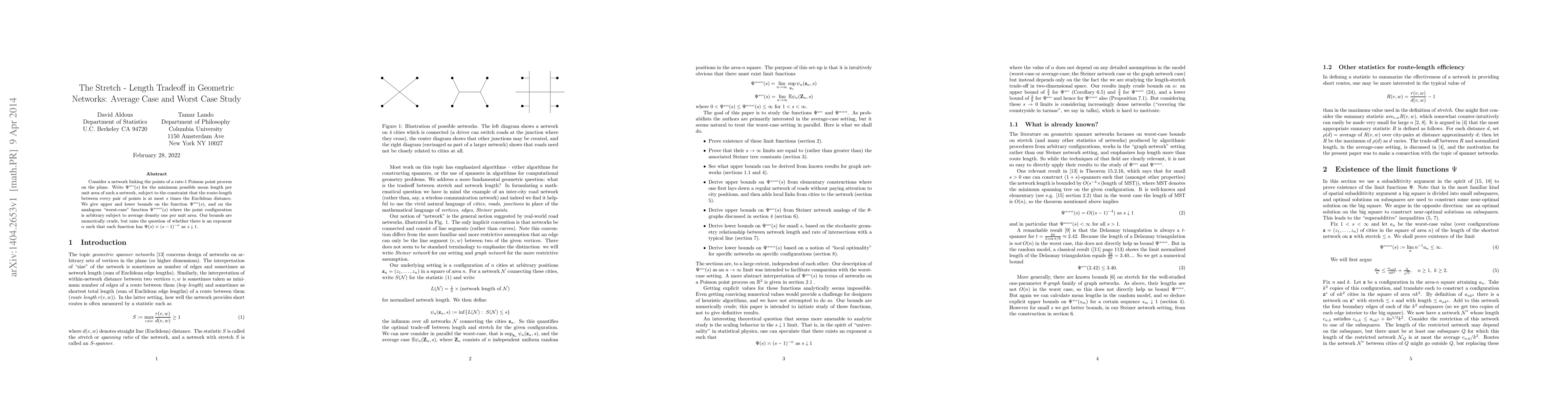 Thumbnail for The Stretch - Length Tradeoff in Geometric Networks: Average Case and
  Worst Case Study