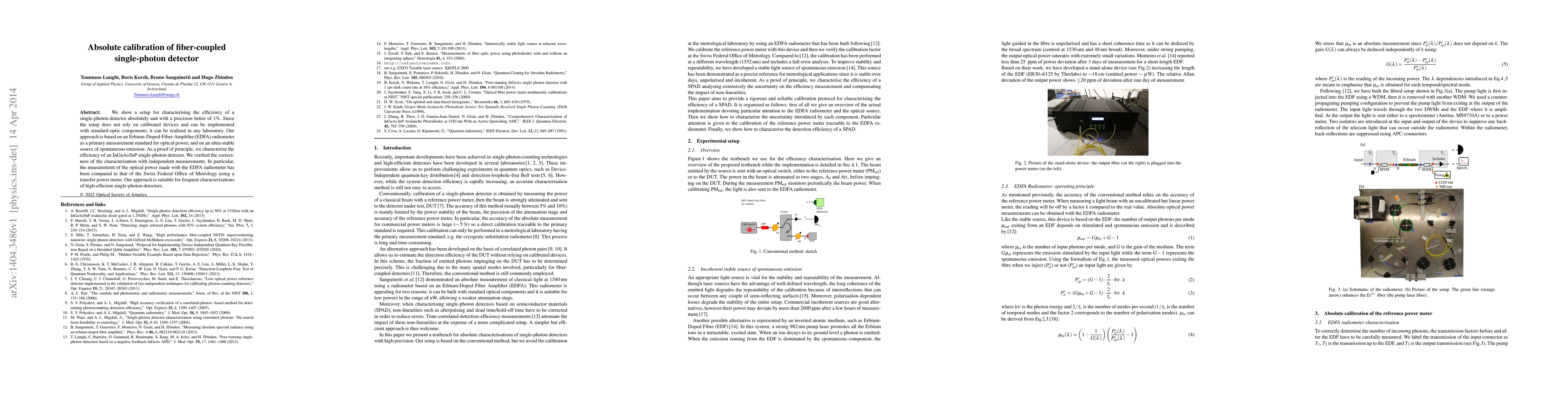 Thumbnail for Absolute calibration of fiber-coupled single-photon detector
