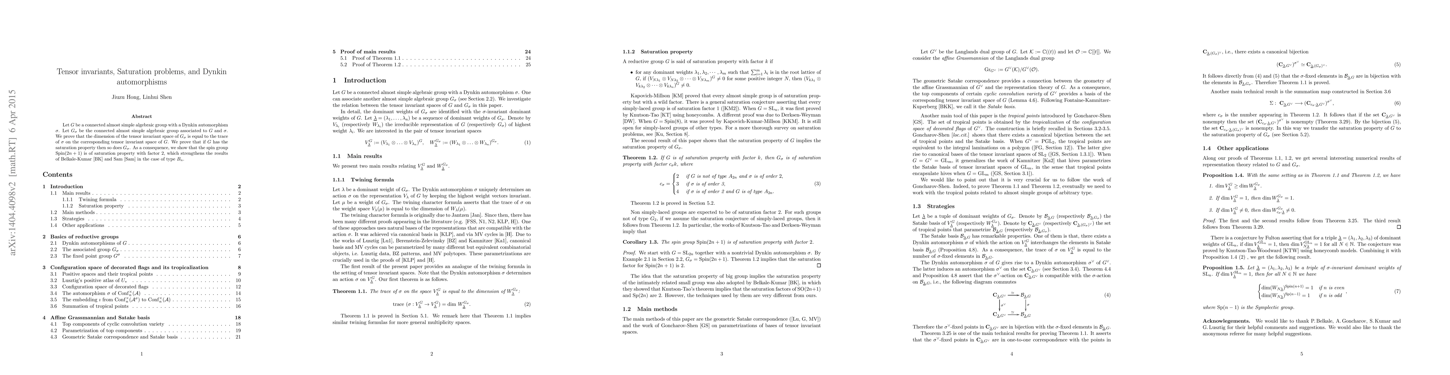 Thumbnail for Tensor invariants, Saturation problems, and Dynkin automorphisms