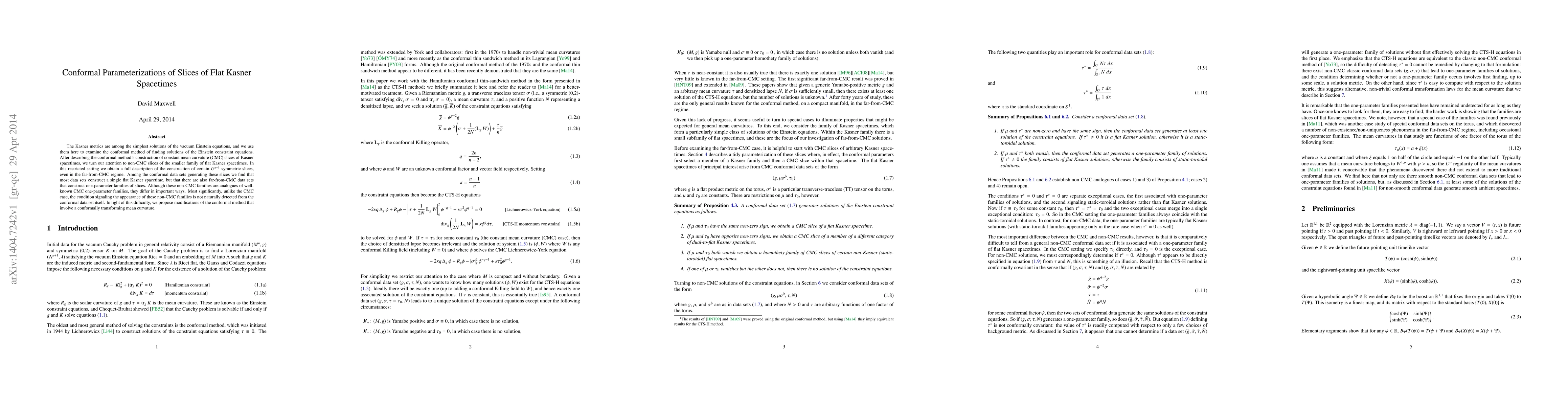 Thumbnail for Conformal Parameterizations of Slices of Flat Kasner Spacetimes