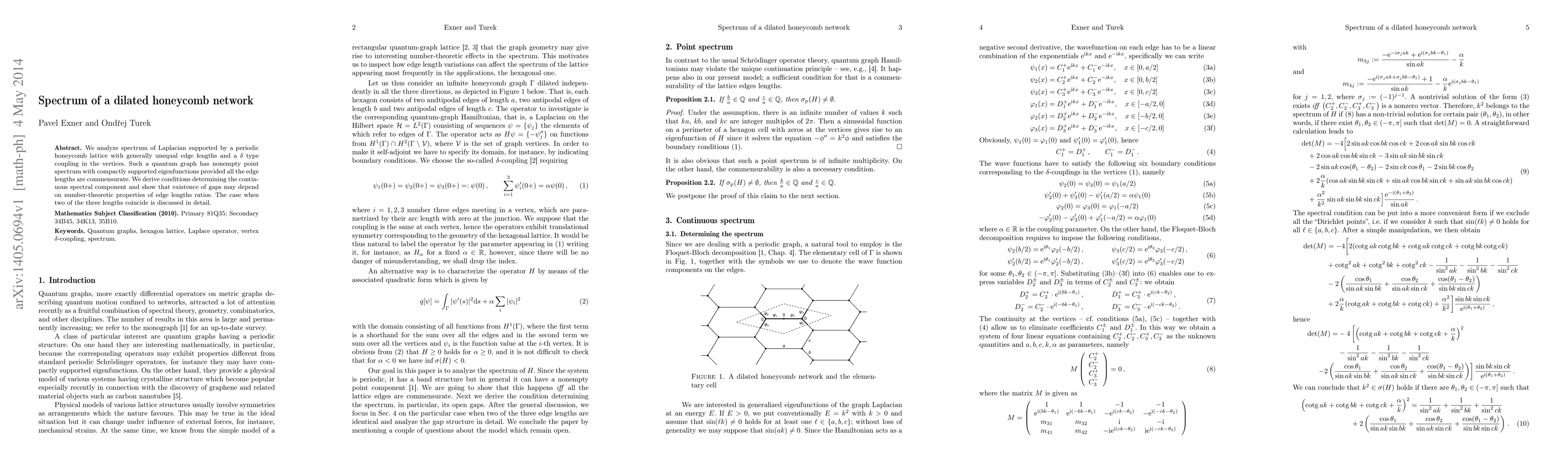 Thumbnail for Spectrum of a dilated honeycomb network