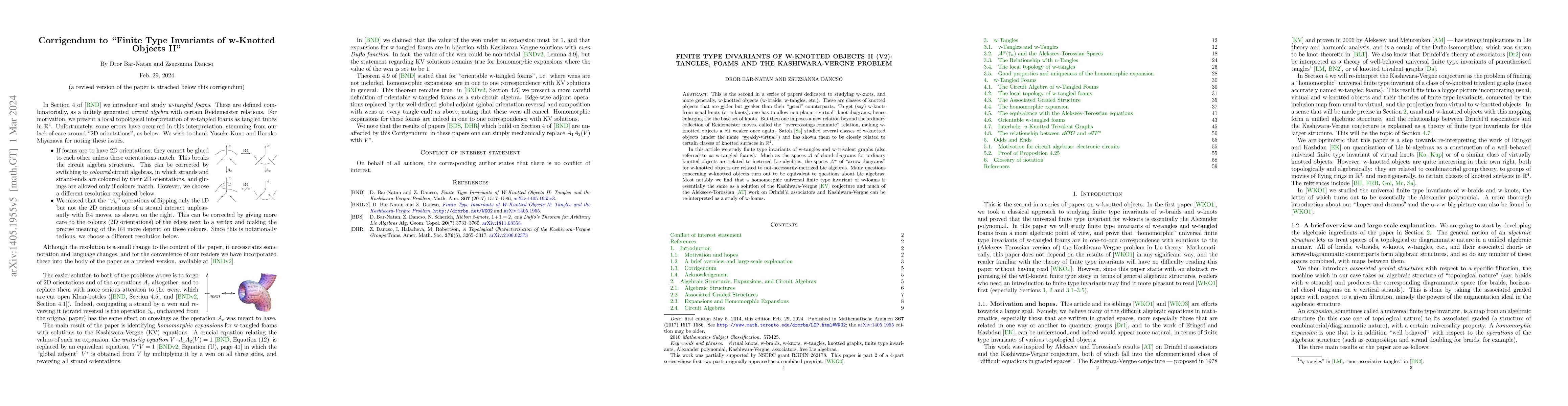 Thumbnail for Finite Type Invariants of w-Knotted Objects II: Tangles, Foams and the
  Kashiwara-Vergne Problem