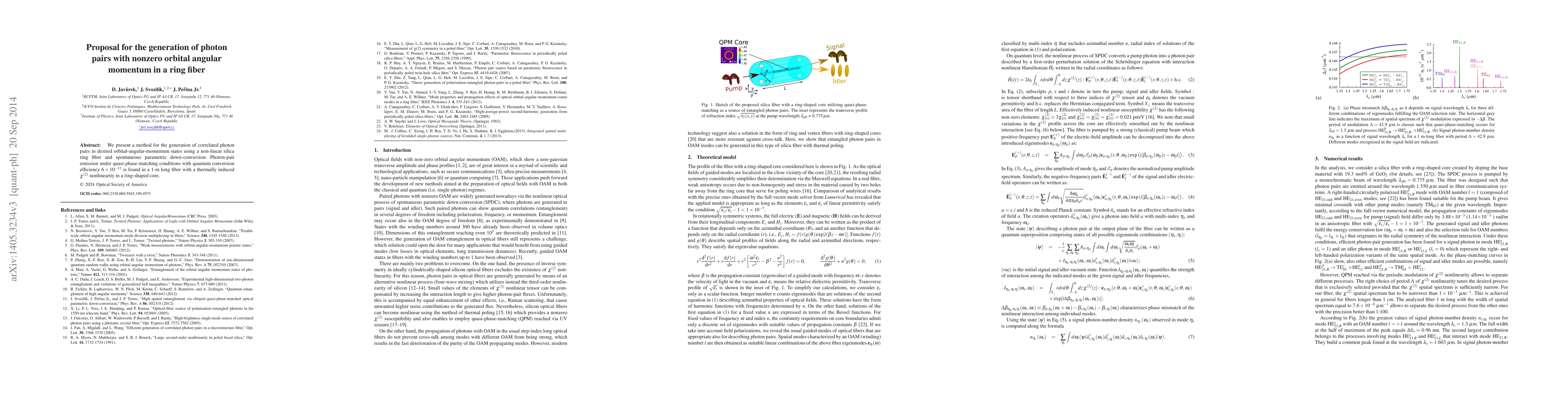 Thumbnail for Proposal for the generation of photon pairs with nonzero orbital angular
  momentum in a ring fiber