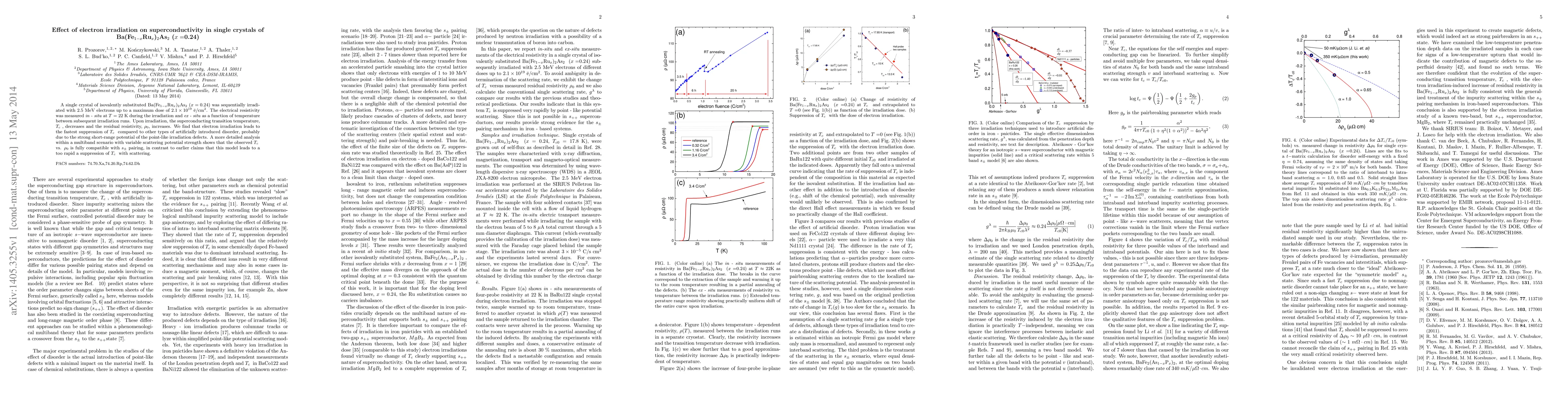 Thumbnail for Effect of electron irradiation on superconductivity in single crystals
  of Ba(Fe$_{1-x}$Ru$_{x}$)$_2$As$_2$ ($x=$0.24)