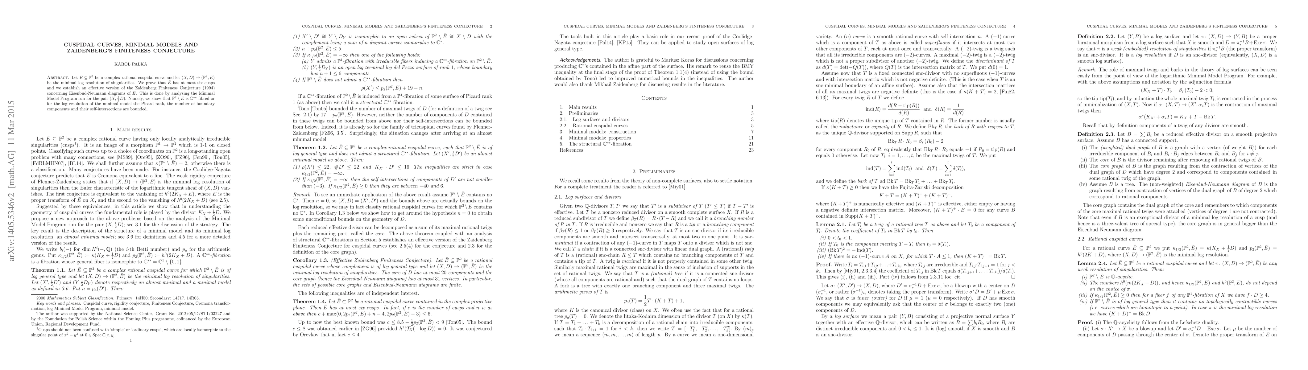 Thumbnail for Cuspidal curves, minimal models and Zaidenberg's finiteness conjecture
