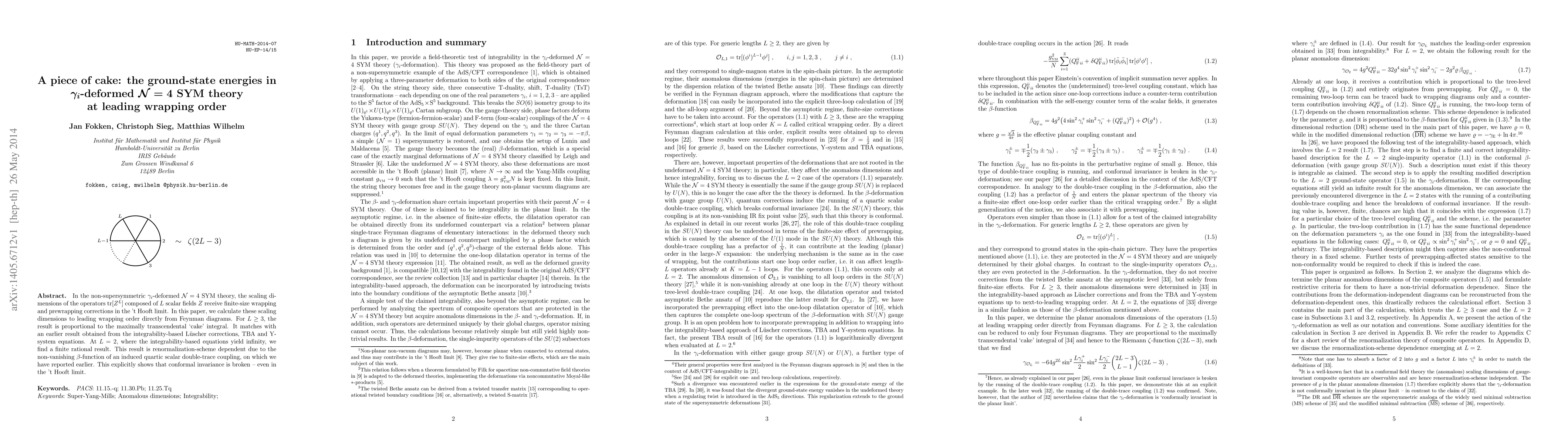 Thumbnail for A piece of cake: the ground-state energies in gamma_i-deformed N=4 SYM
  theory