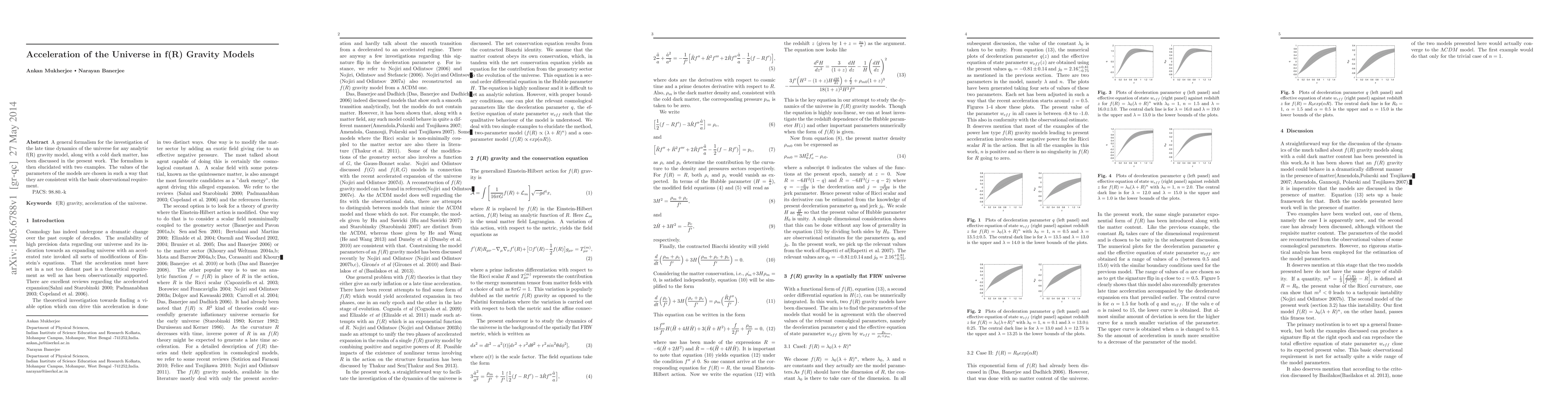 Thumbnail for Acceleration of the Universe in f(R) Gravity Models