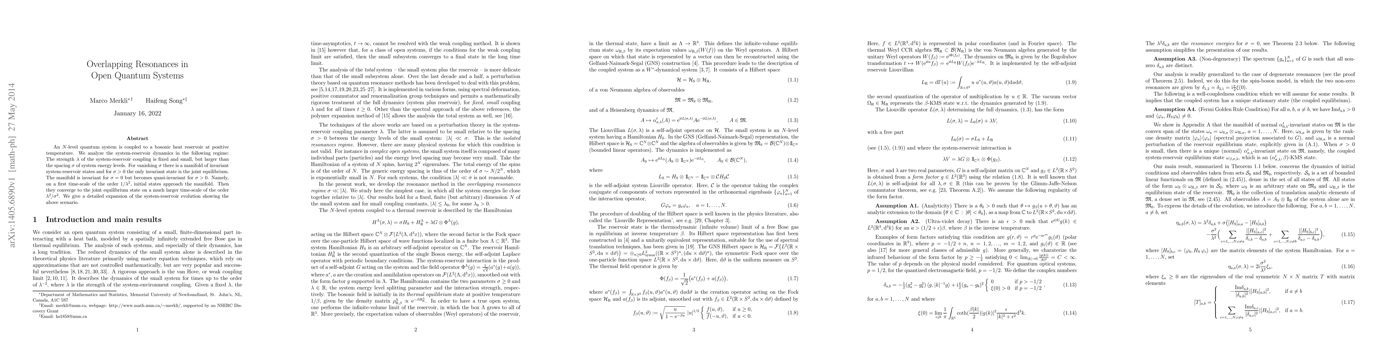 Thumbnail for Overlapping Resonances in Open Quantum Systems