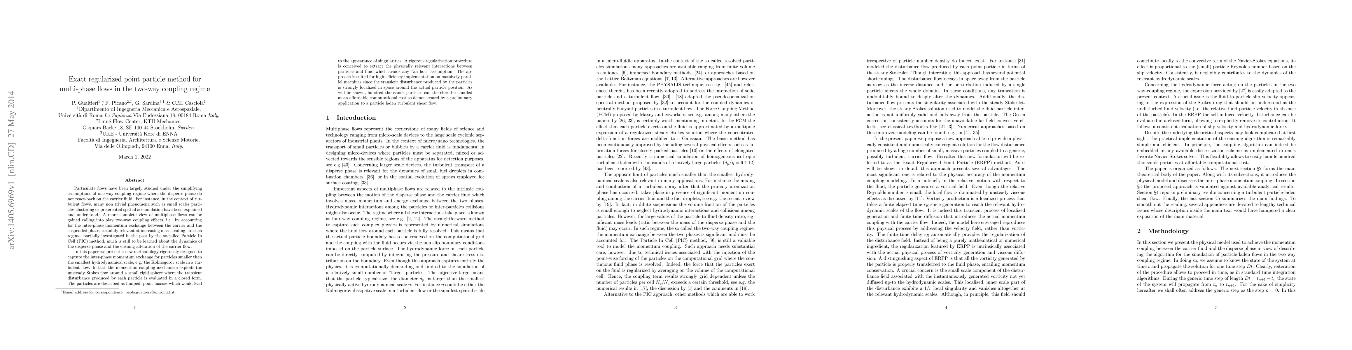 Thumbnail for Exact regularized point particle method for multi-phase flows in the
  two-way coupling regime