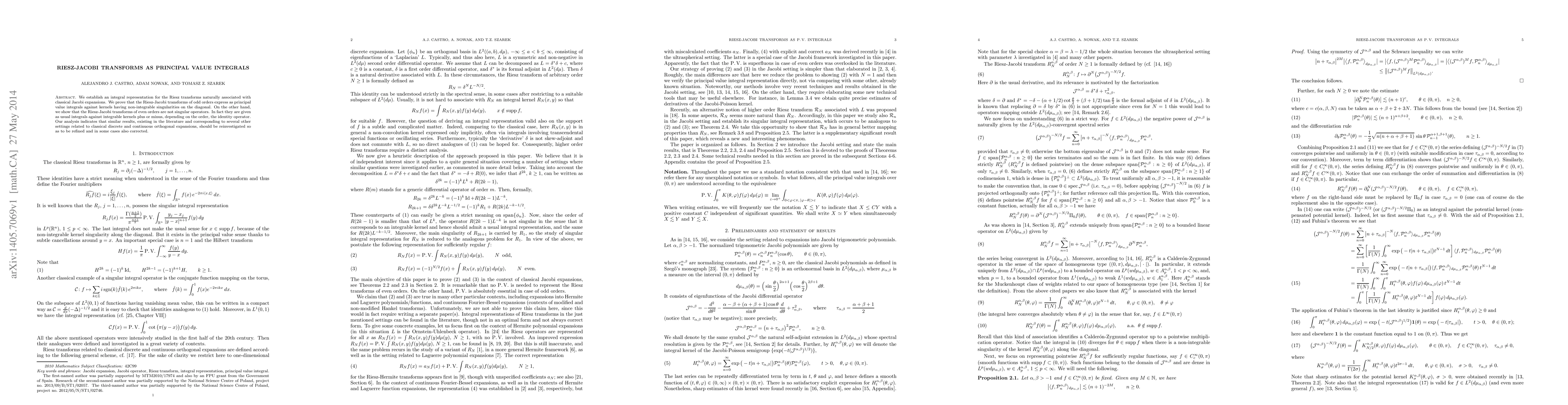 Thumbnail for Riesz-Jacobi transforms as principal value integrals