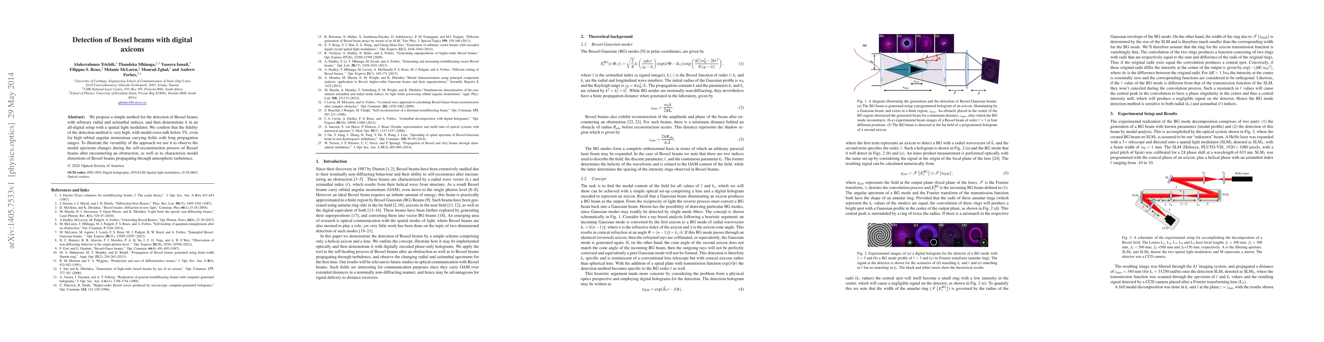 Thumbnail for Detection of Bessel beams with digital axicons