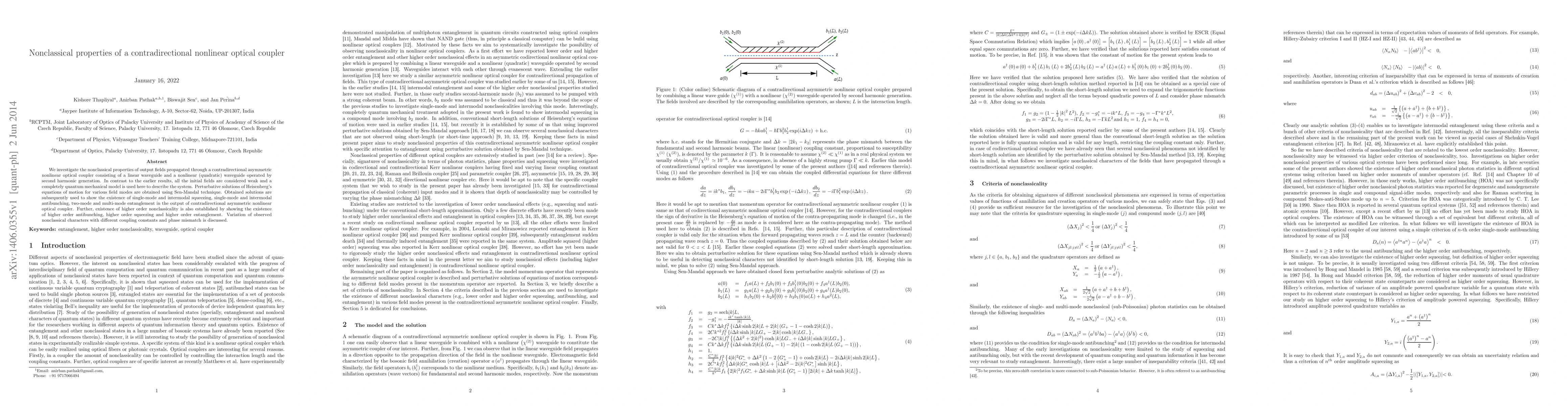 Thumbnail for Nonclassical properties of a contradirectional nonlinear optical coupler