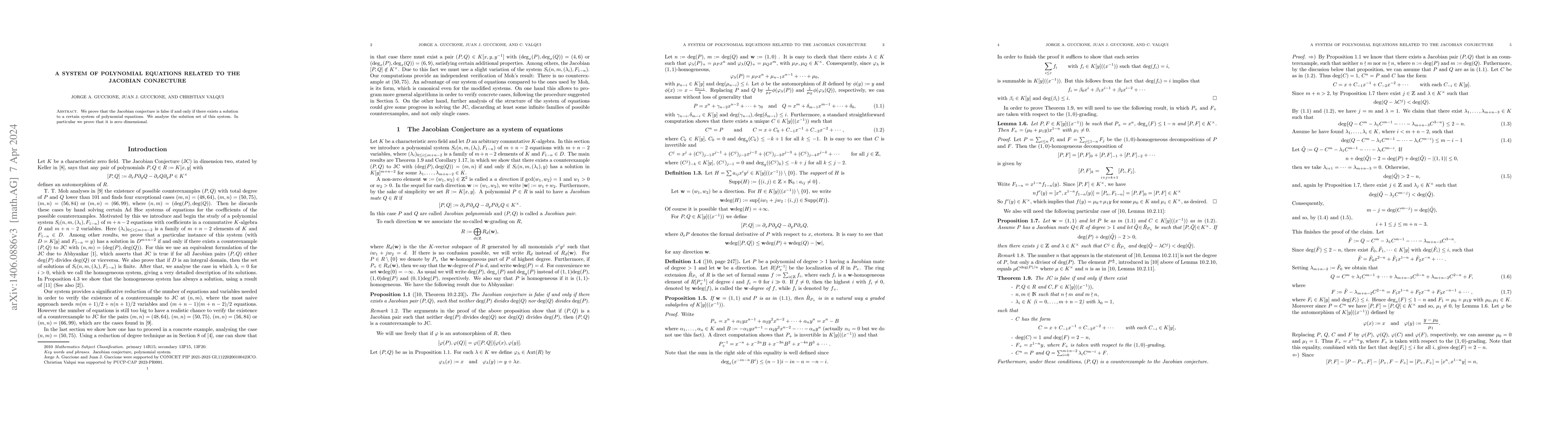 Thumbnail for A system of polynomial equations related to the Jacobian Conjecture