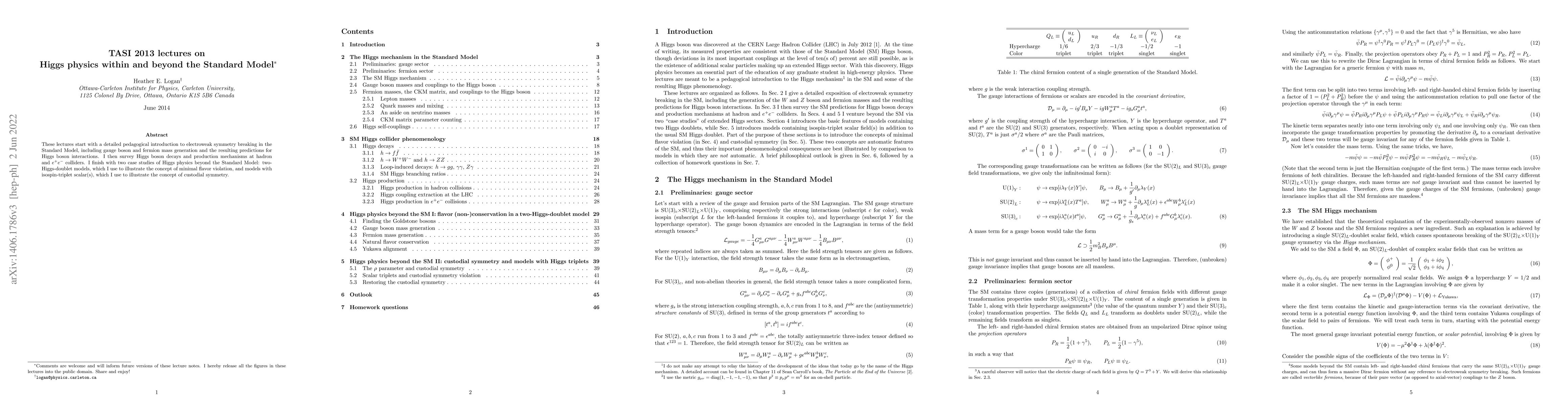 Thumbnail for TASI 2013 lectures on Higgs physics within and beyond the Standard Model