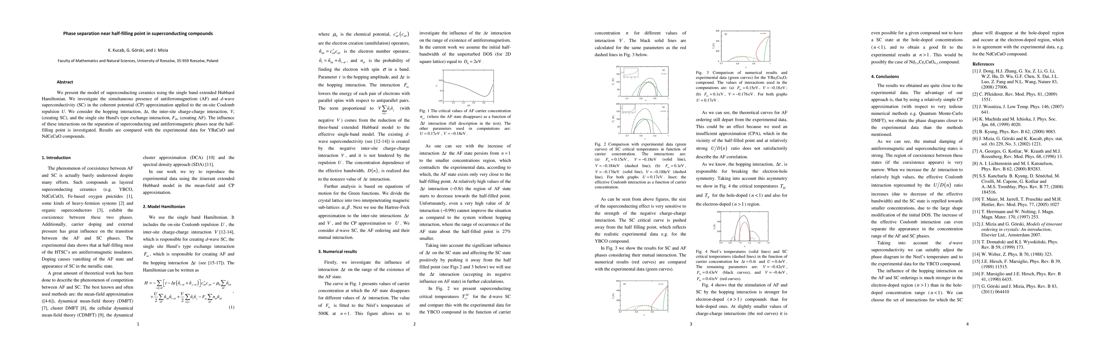 Thumbnail for Phase separation near half-filling point in superconducting compounds