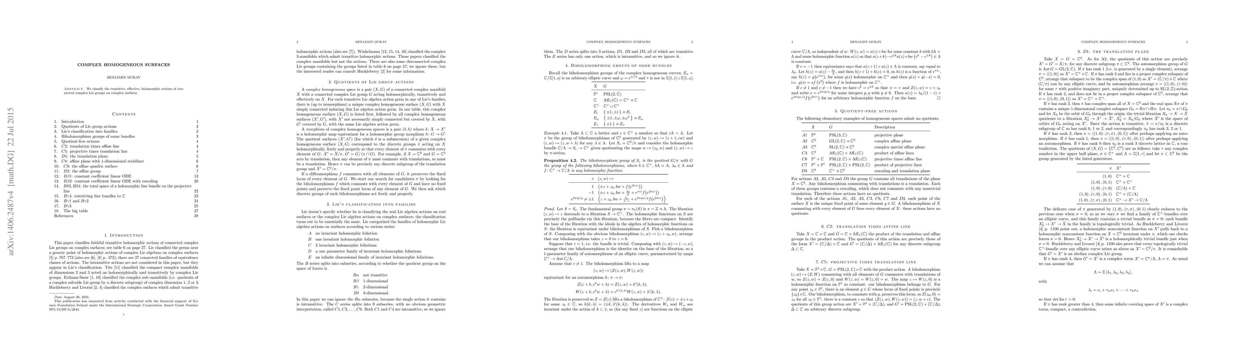 Thumbnail for Complex homogeneous surfaces