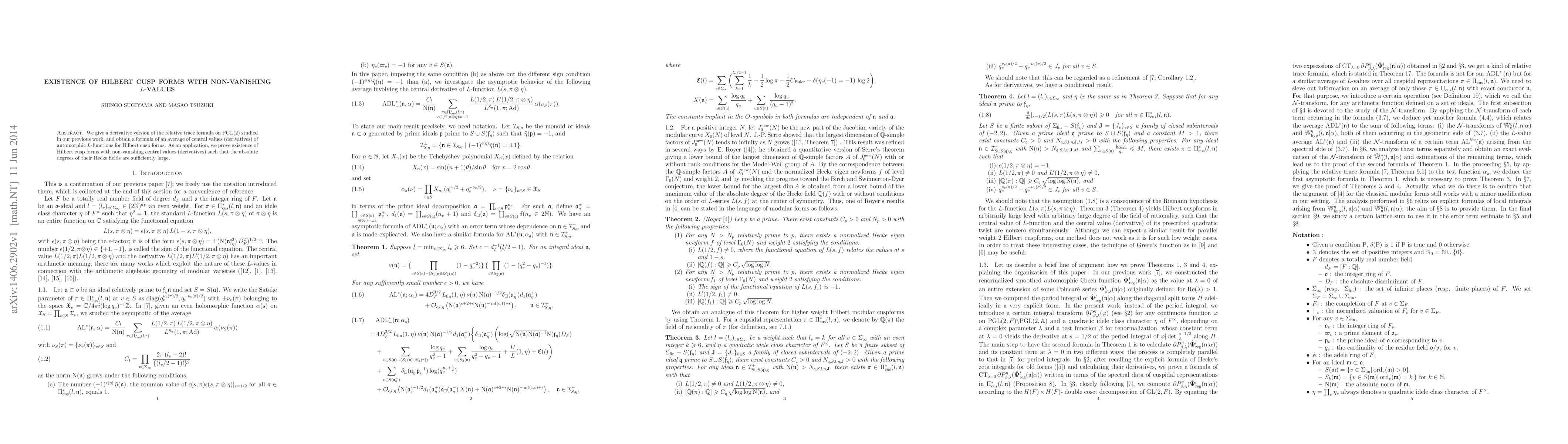 Thumbnail for Existence of Hilbert cusp forms with non-vanishing $L$-values